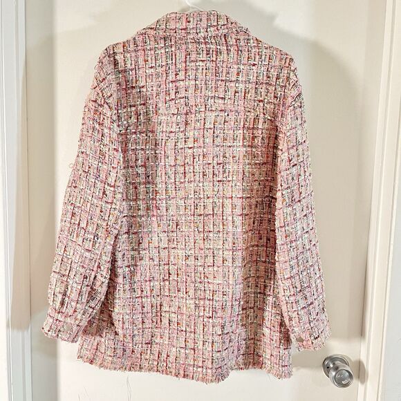 Avec Les Filles Long Pink Shacket in Spring Pinks size M Oversized - Picture 5 of 11